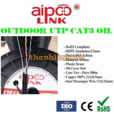 Cáp điện thoại Outdoor Aipoo Link Oil UTP CAT3 2-Pair